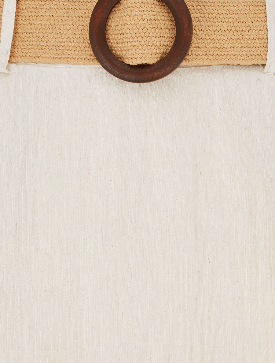 Jupe longue évasée à bords brodés - Écru - 3