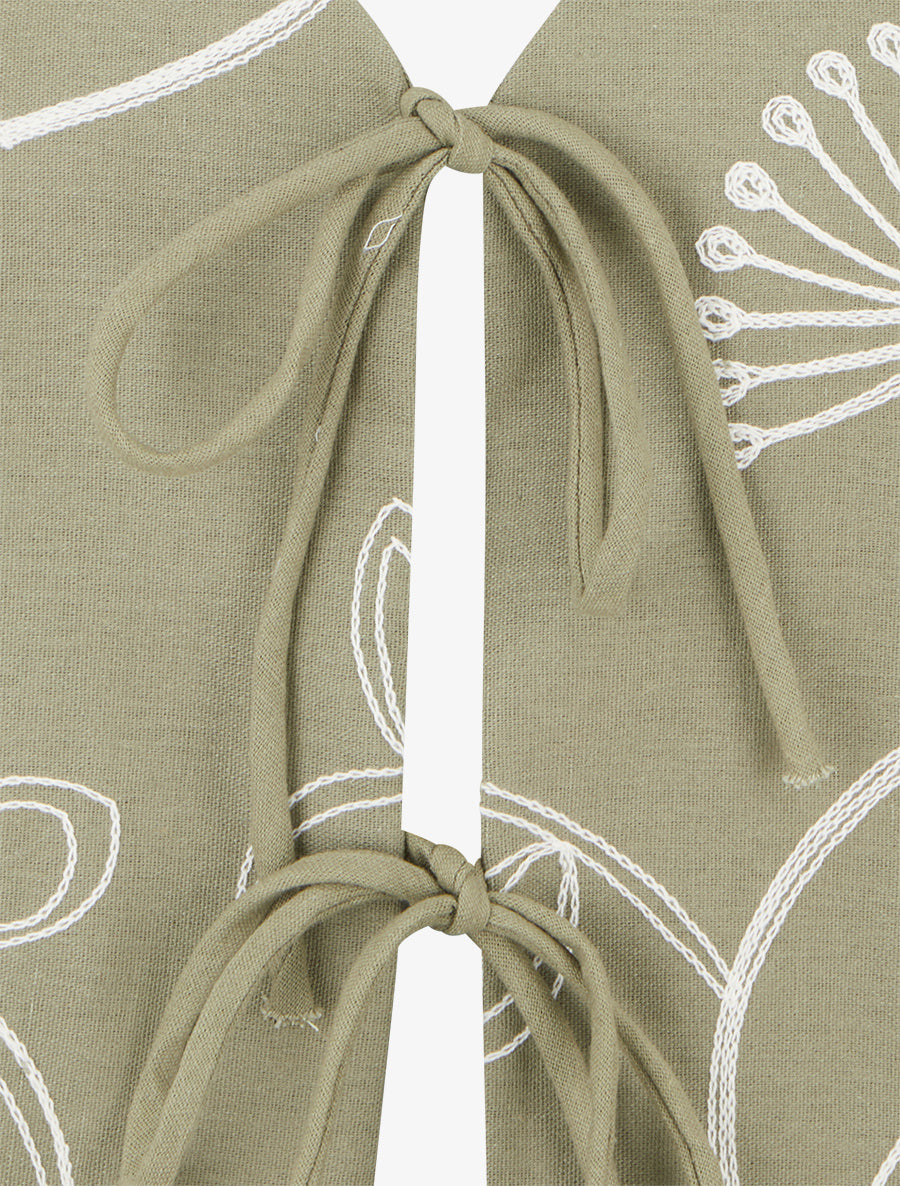 Gilet effet lin sans manches - Kaki - 3