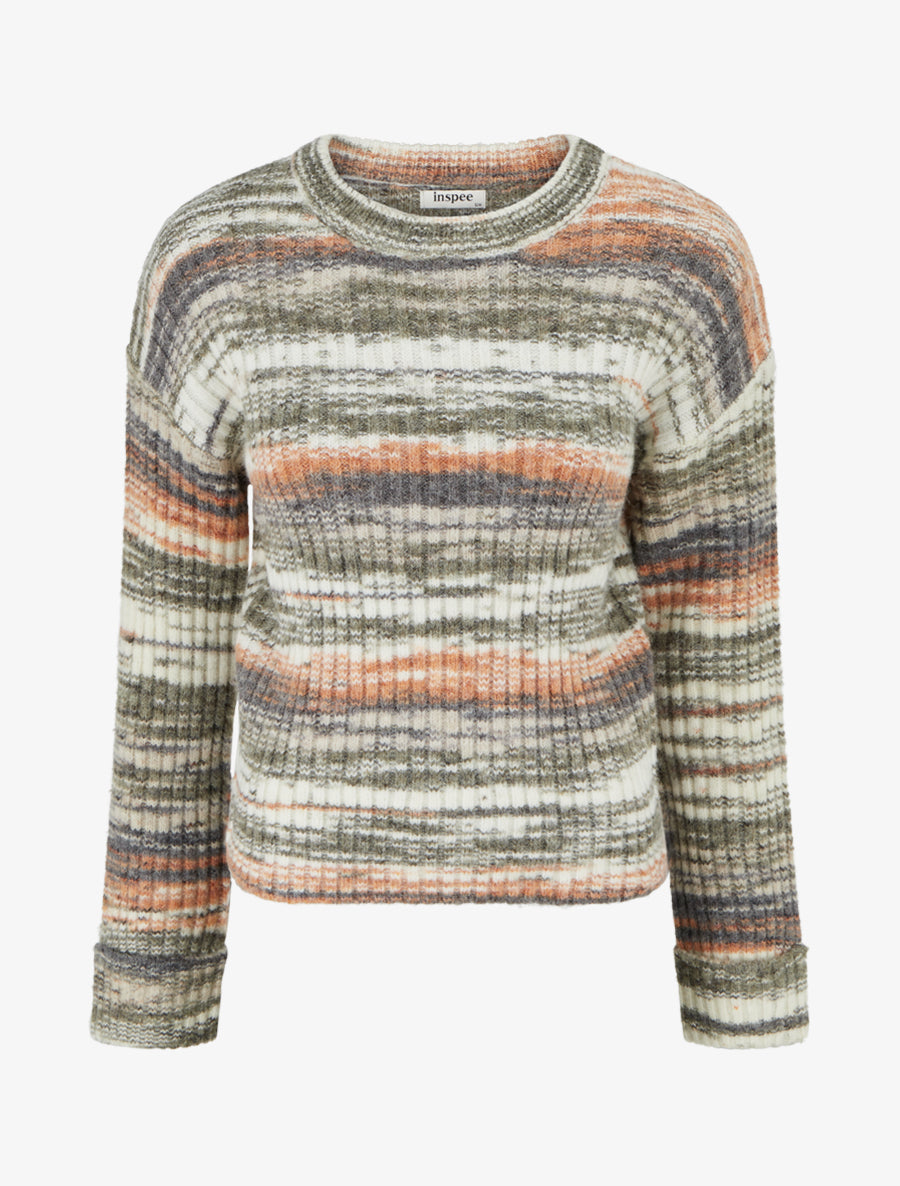 Pull coloré à manches à revers - Gris - 1