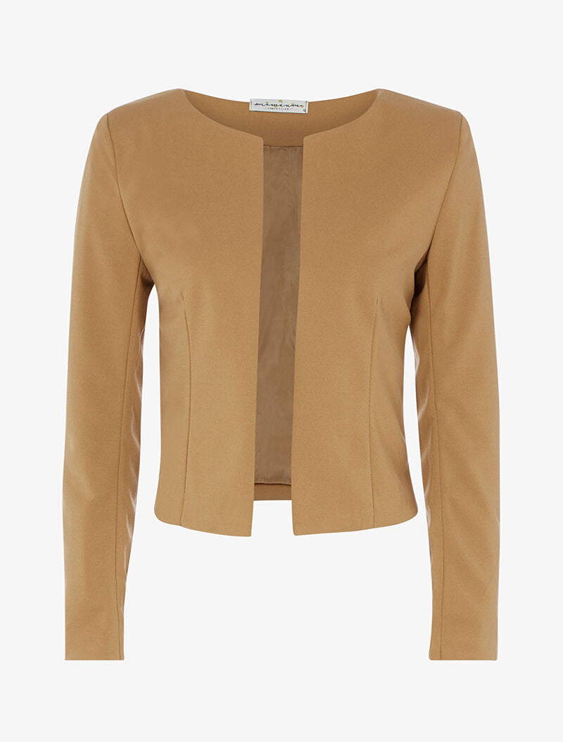 Veste ouverte unie - Camel - 1