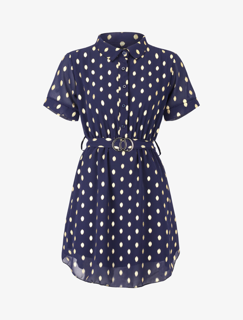 Robe patineuse à imprimé moucheté - Marine - 2