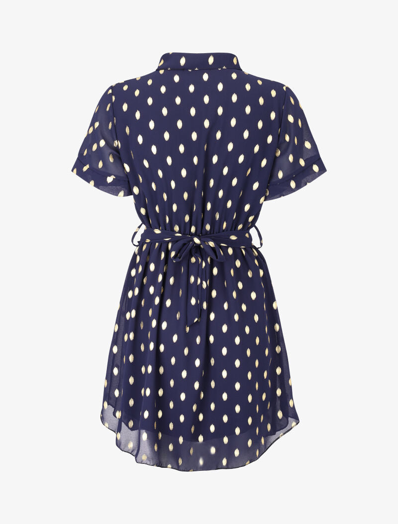 Robe patineuse à imprimé moucheté - Marine - 3