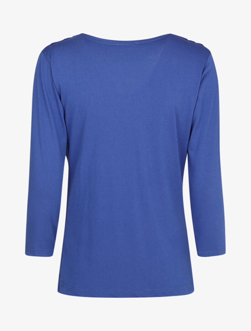 Top à col bénitier et manches 3/4 - Bleu roi - 2