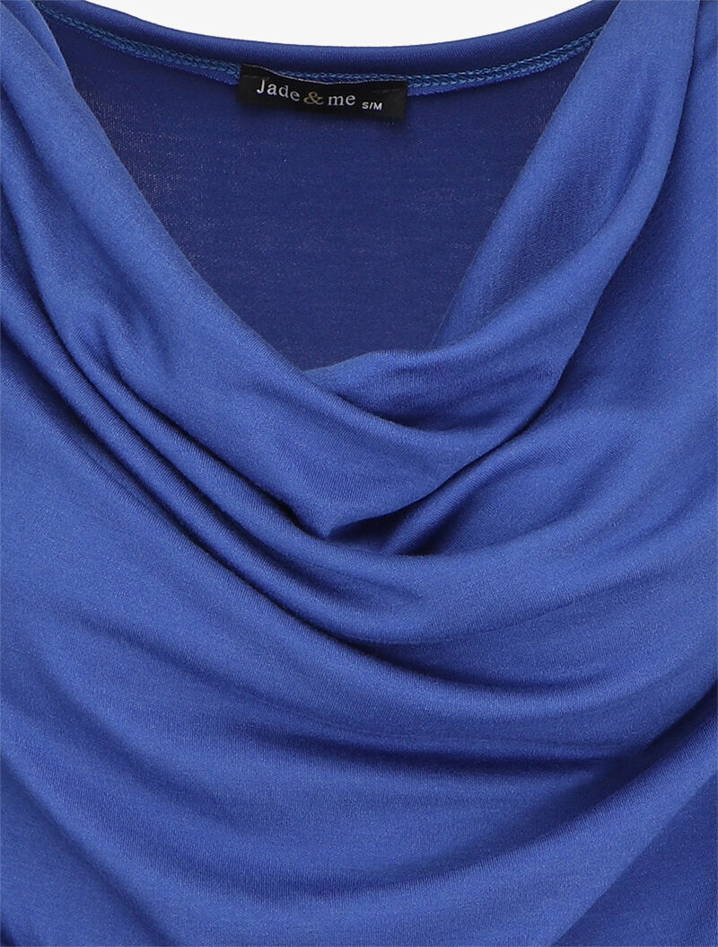 Top à col bénitier et manches 3/4 - Bleu roi - 3