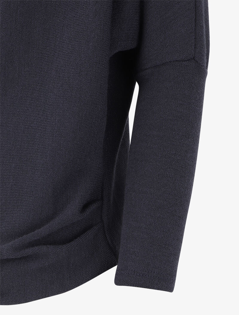 Pull fin à col bénitier et manches dolman - Bleu - 3