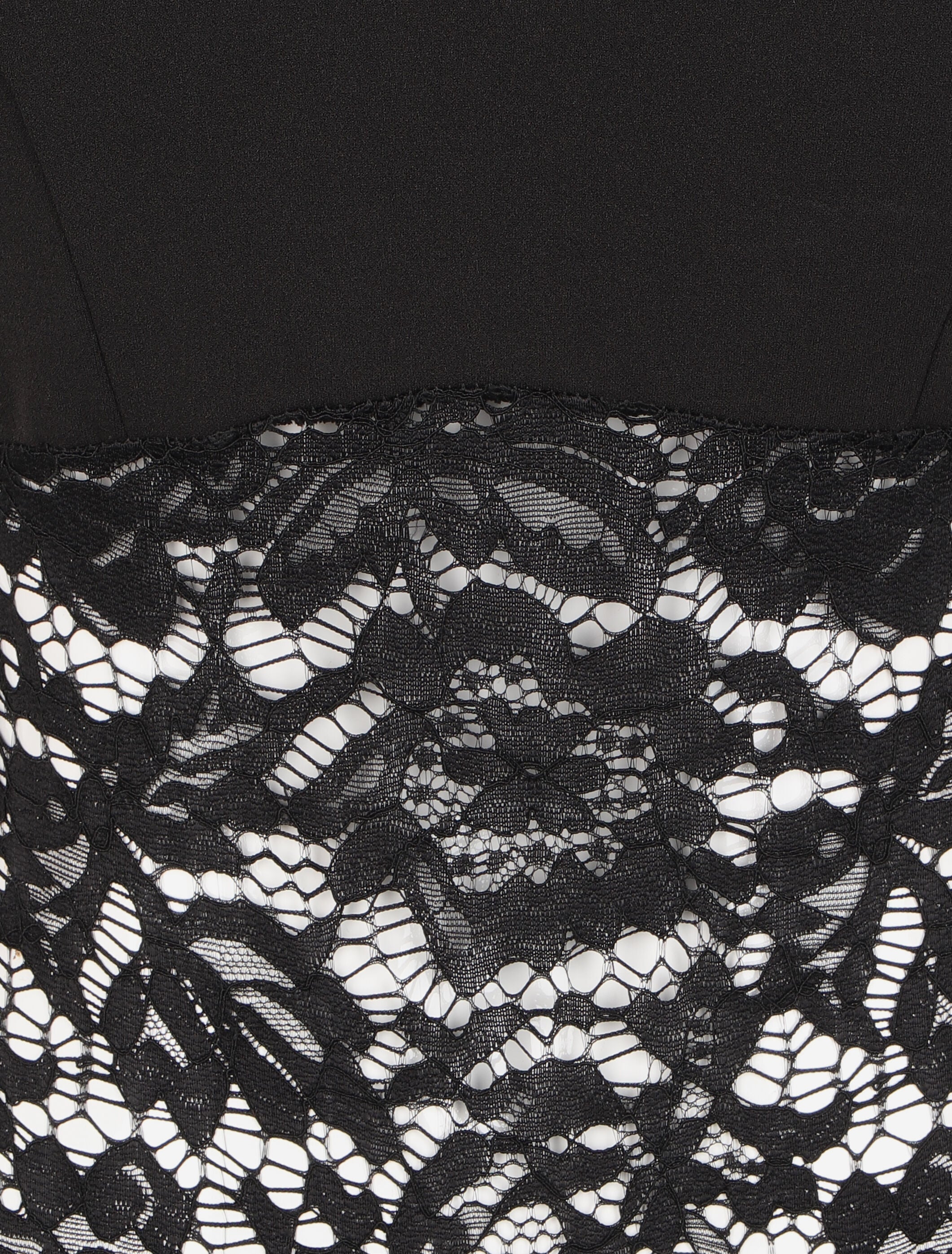 Body échancré en dentelle à bustier coquée - Noir - 3