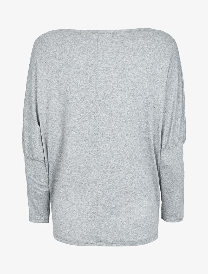 Top boule à manches dolman - Gris chiné - 2