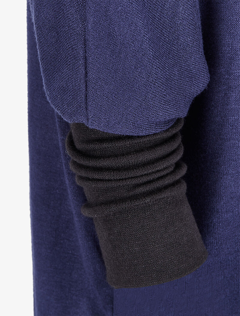 Pull dolman oversize avec sautoir - Marine - 3