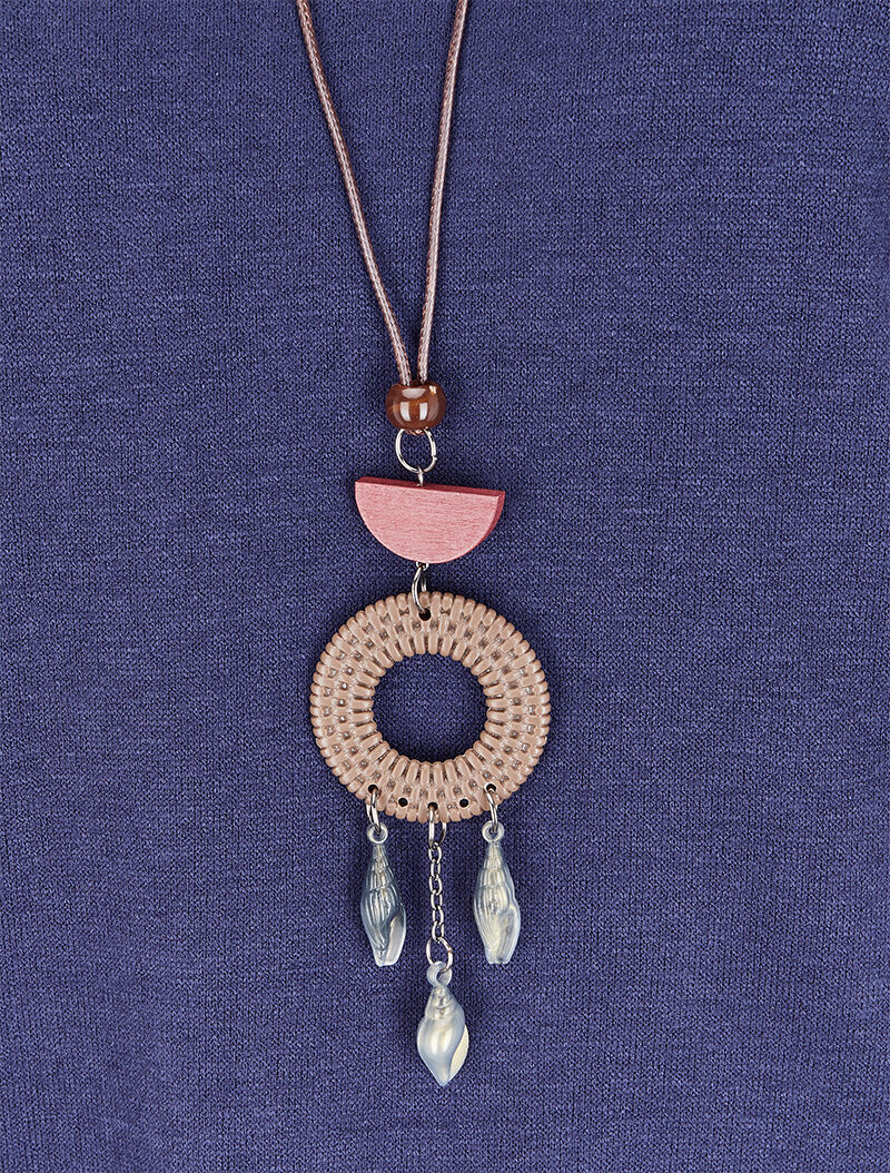 Pull dolman oversize avec sautoir - Marine - 4