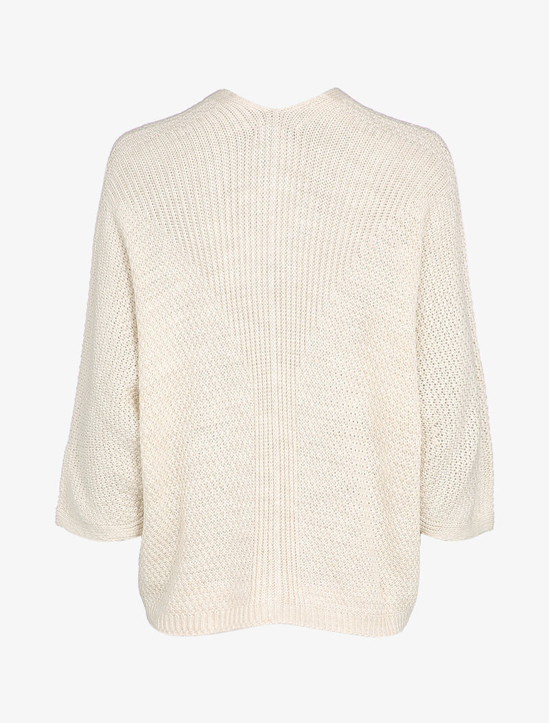 Gilet ouvert oversize à manches dolman - Écru - 2