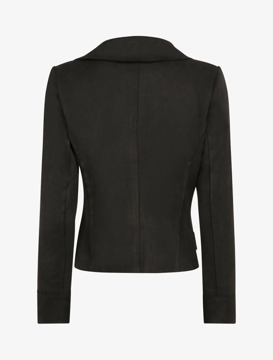 Perfecto en suédine à fausses poches zippées - Noir - 2