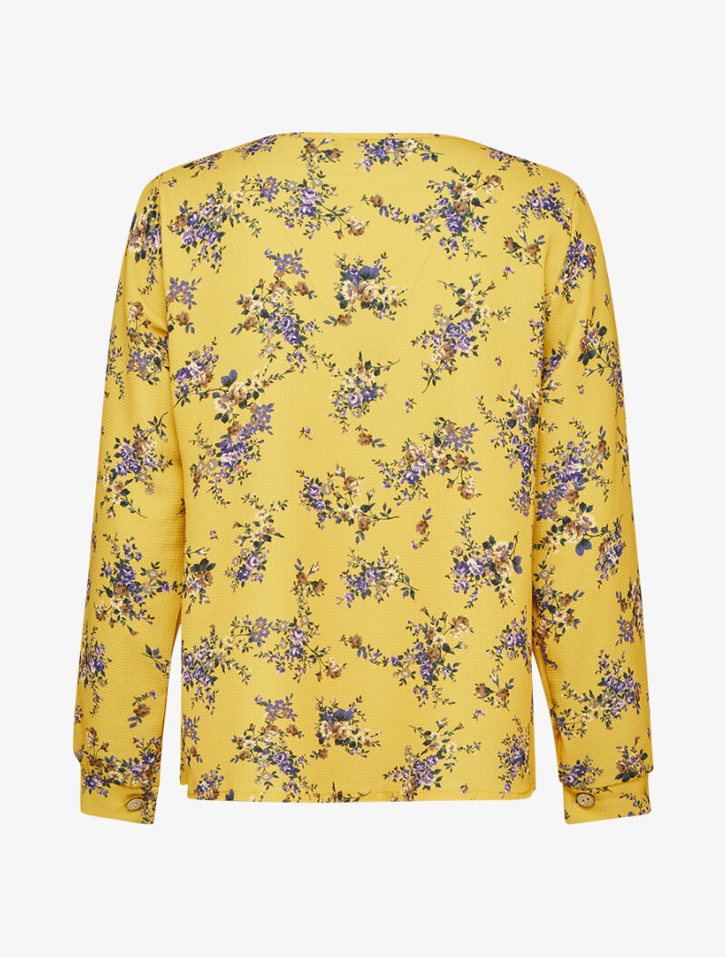 Top oversize à motifs bouquet de roses - Jaune - 2