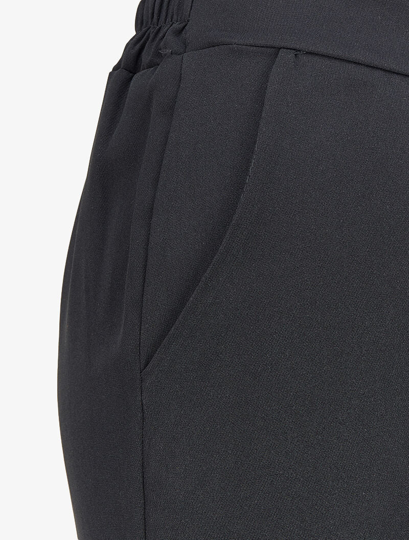 Pantalon droit à taille élastiquée - Noir - 3