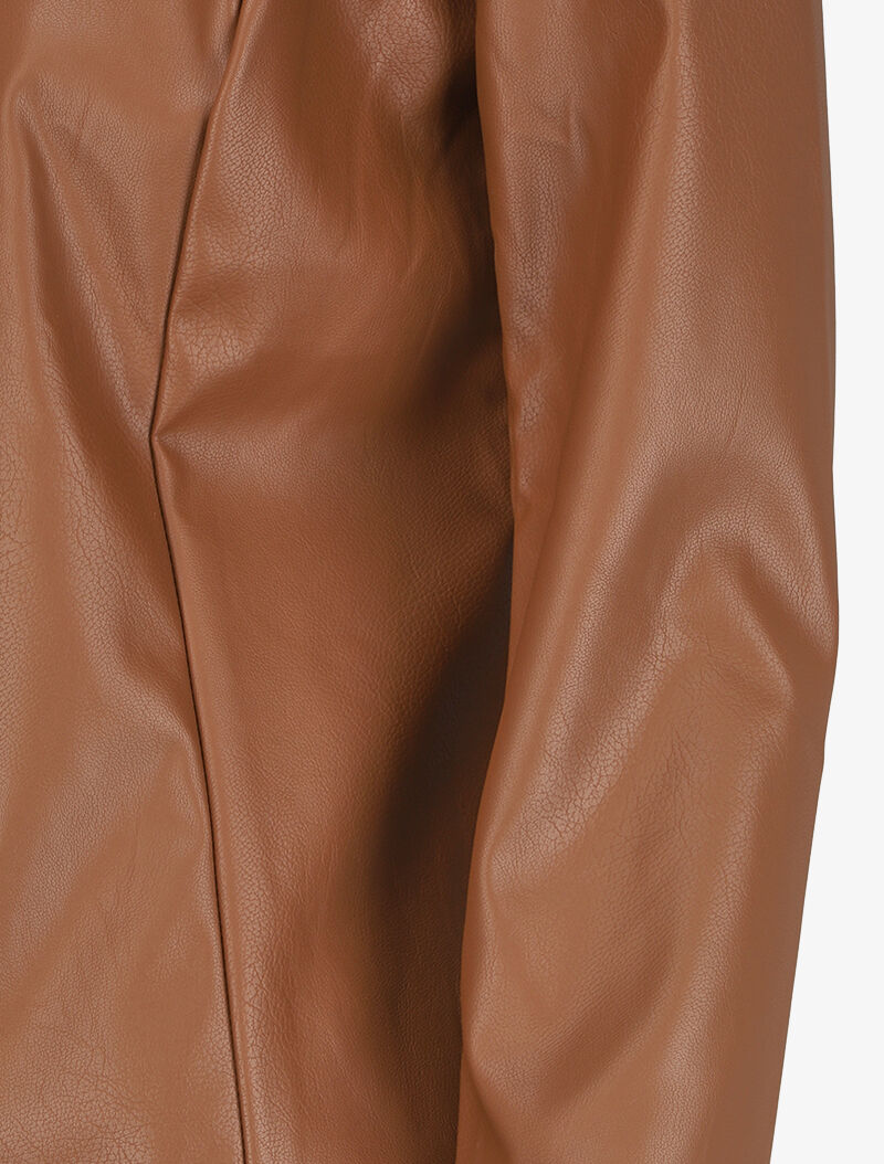Veste en simili ouverte - Camel - 3
