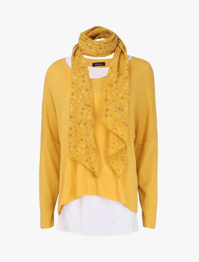 Pull loose à manches dolman accessoirisé d&