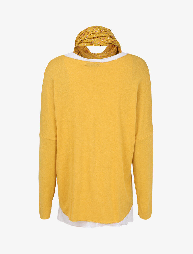 Pull loose à manches dolman accessoirisé d&