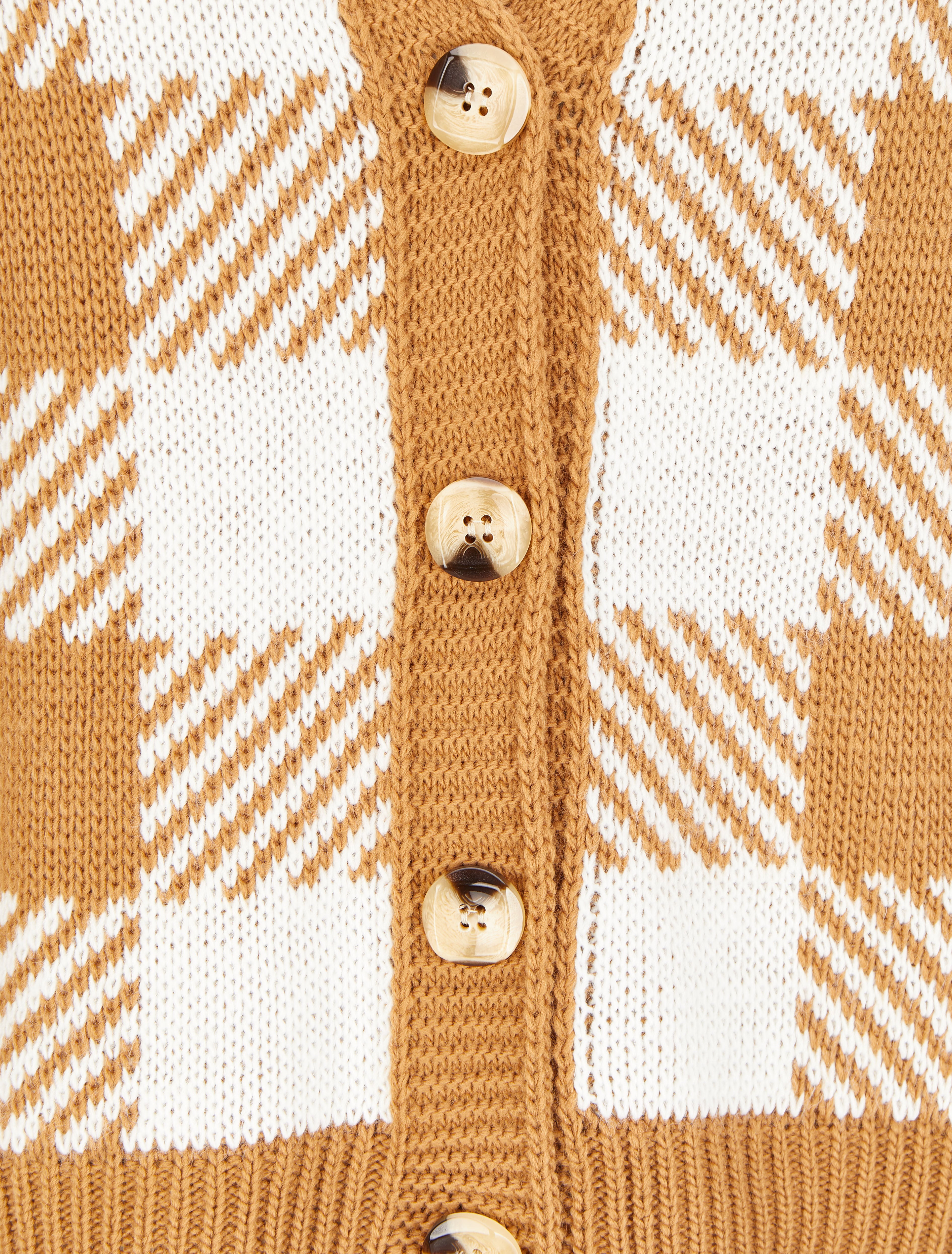 Gilet à carreaux graphiques - Camel/blanc - 3