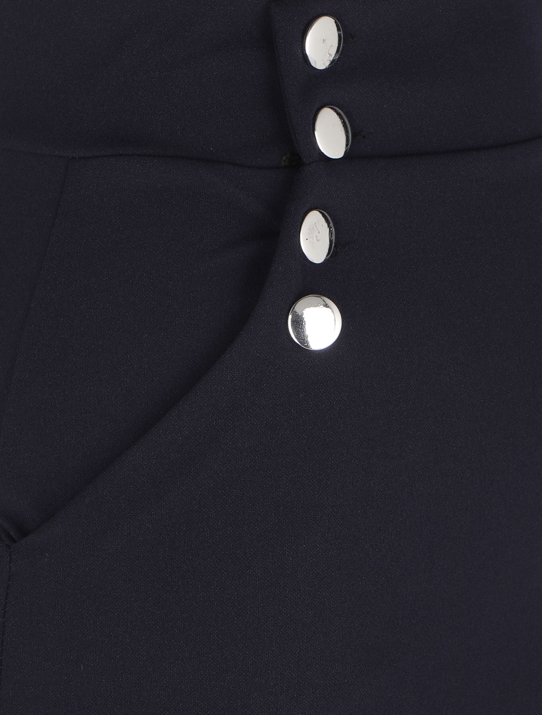 Jupe stretch à boutons stylisés - Bleu marine - 3