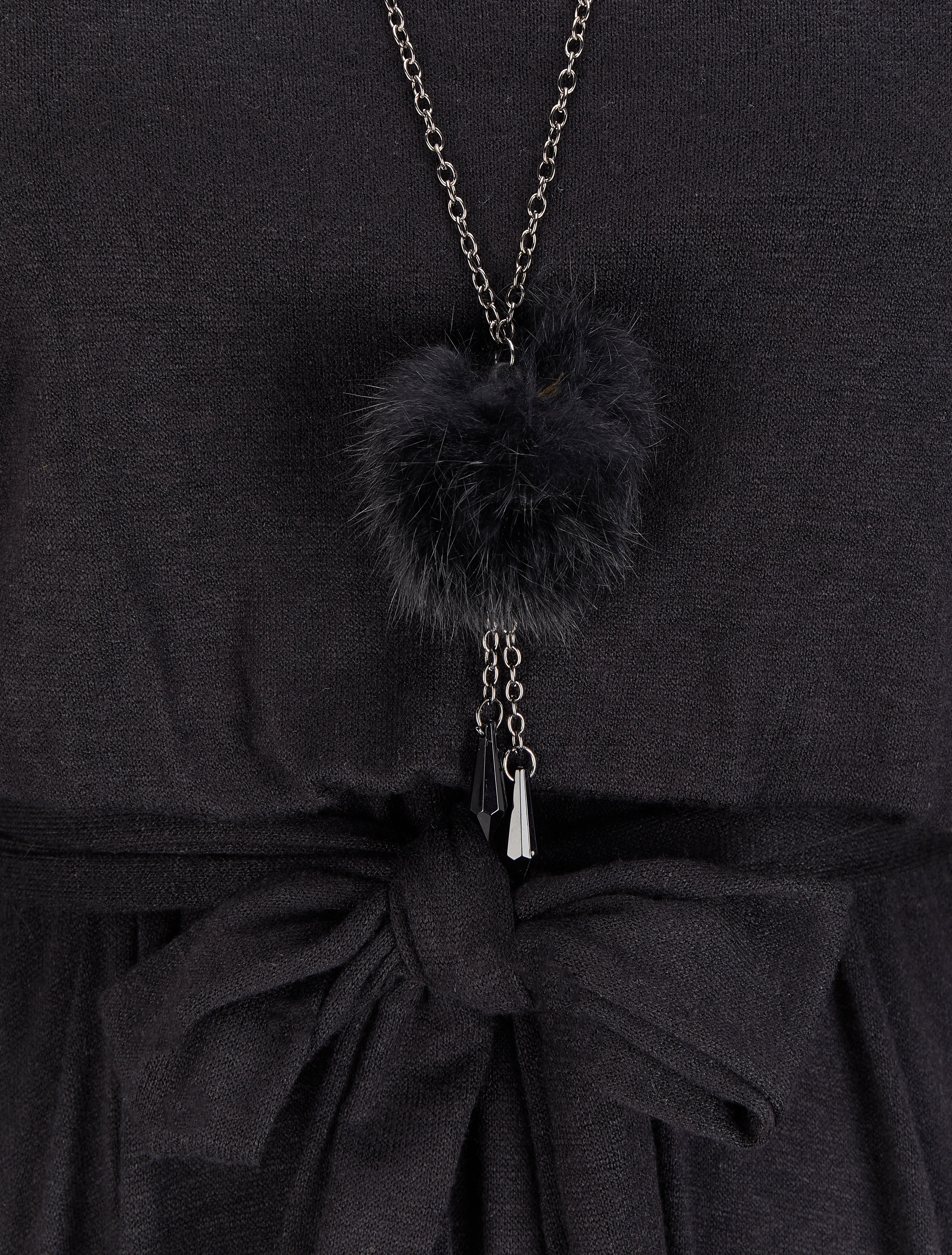 Robe pull coupe patineuse à manches dolman - Noir - 3