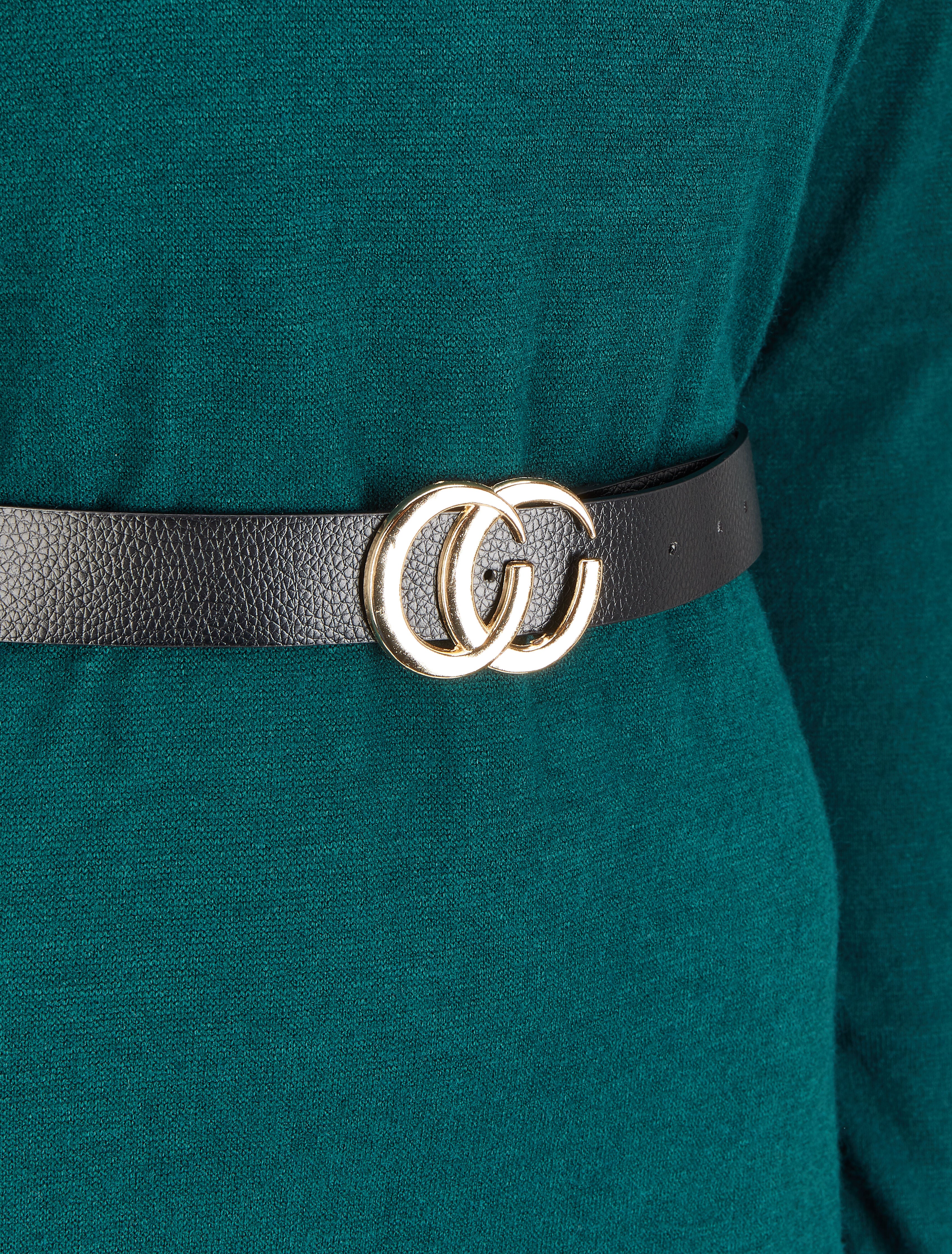 Robe pull à dos ouvert et détail torsadé - Vert sapin - 3