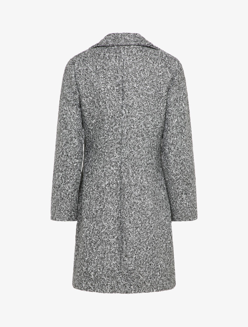 Manteau croisé effet laine bouclée - Gris foncé - 2