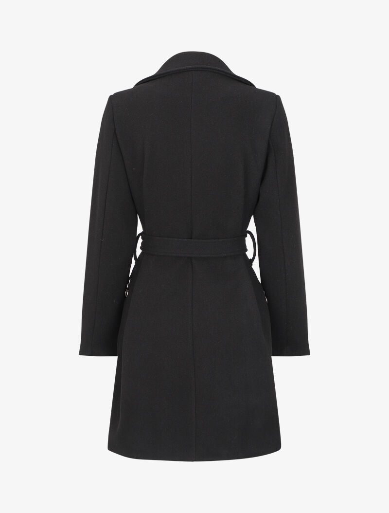 Manteau mi-long à zip asymétrique - Noir - 2