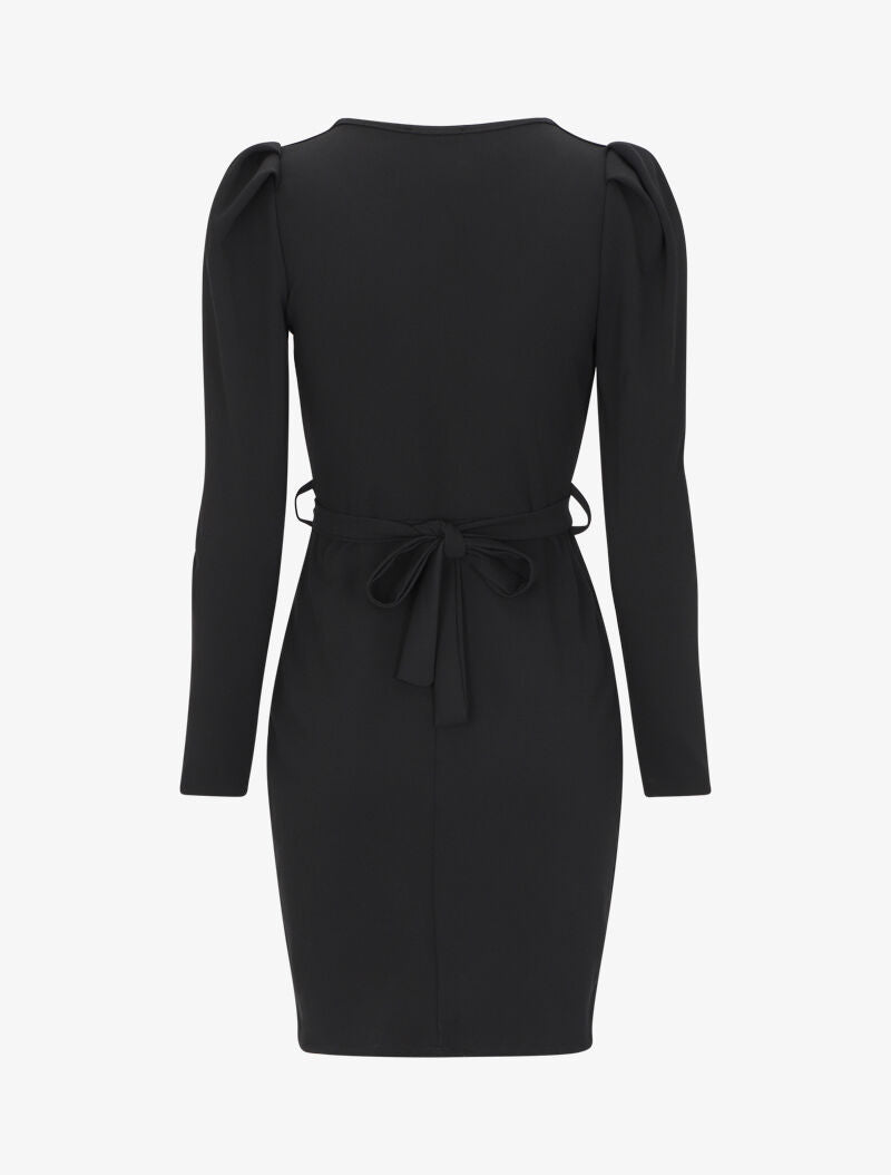 Robe patineuse à manches gigot - Noir - 2