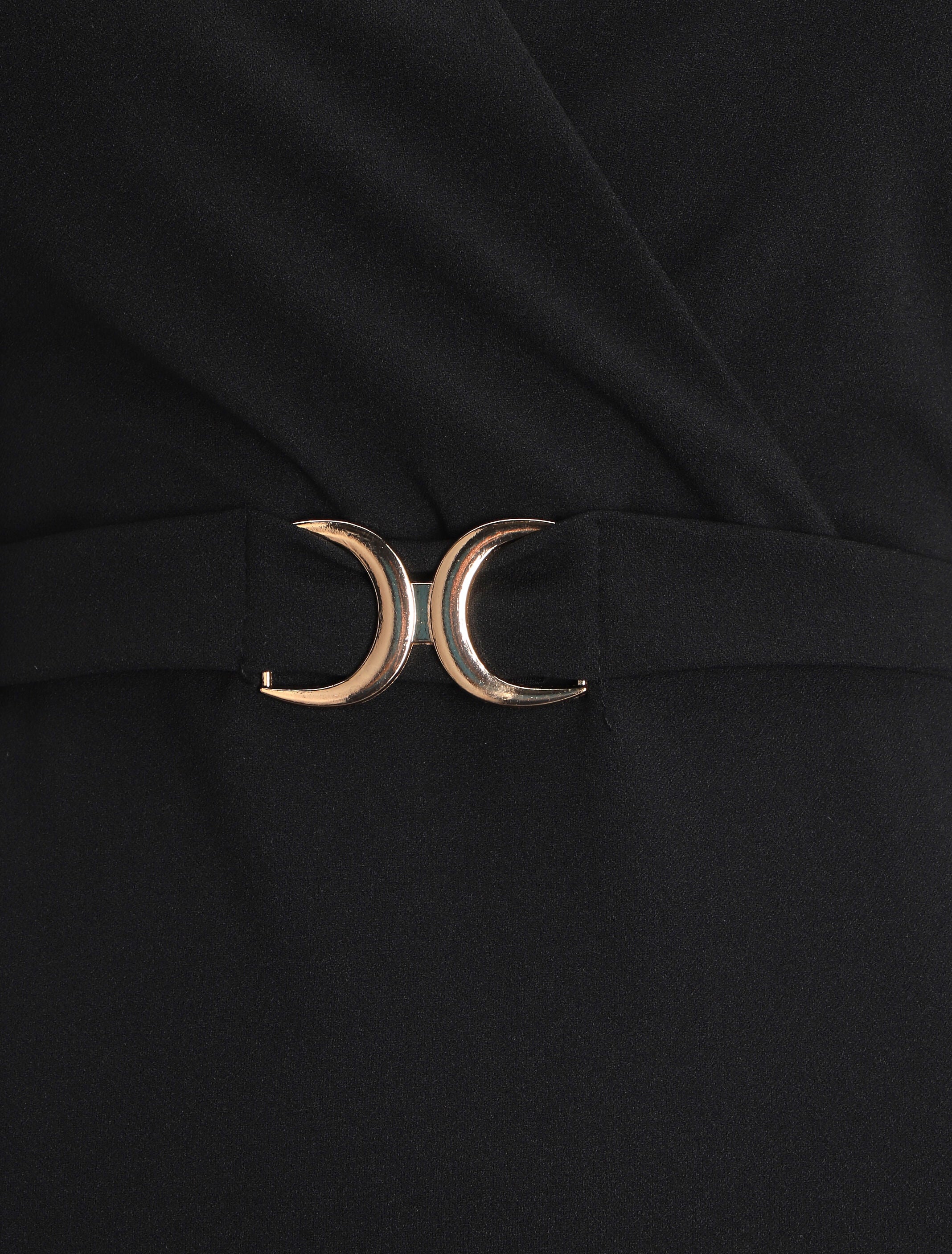 Robe patineuse à manches gigot - Noir - 3