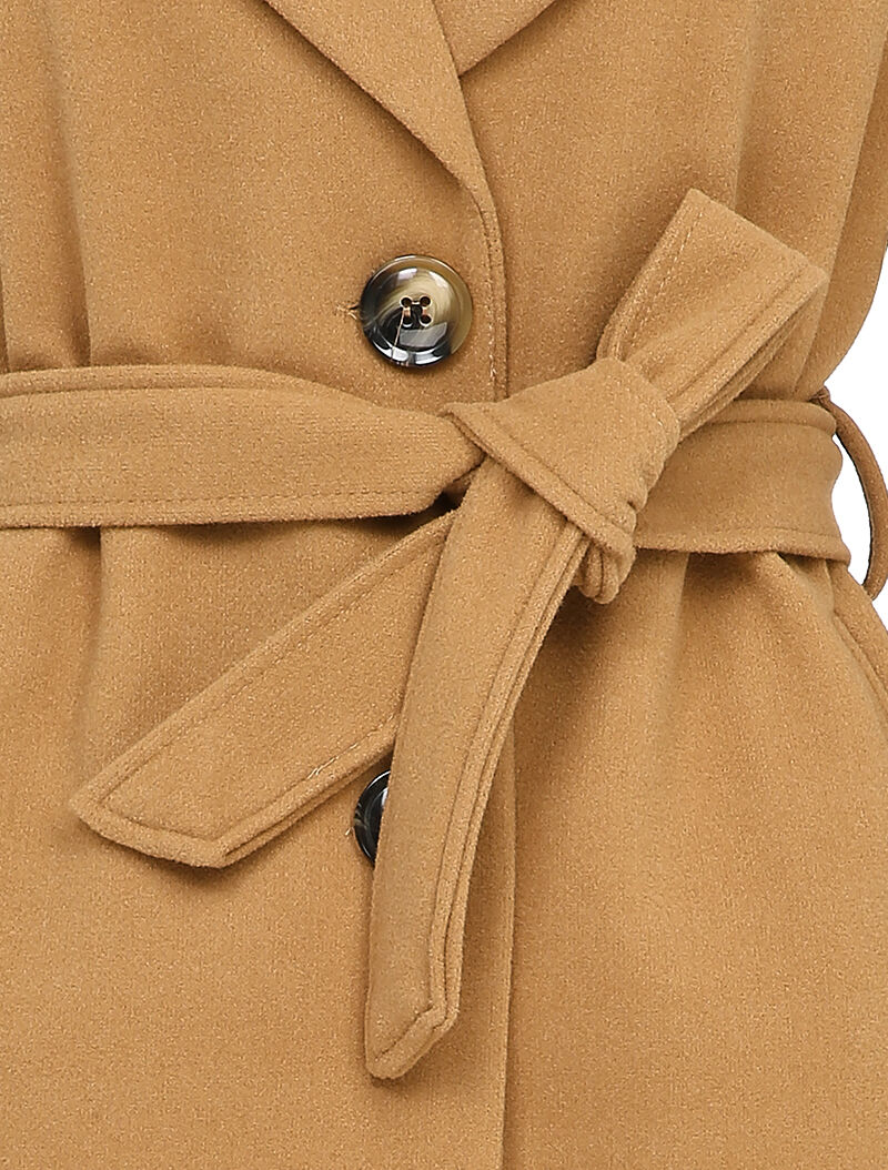 Manteau mi-long ceinturé - Camel - 3