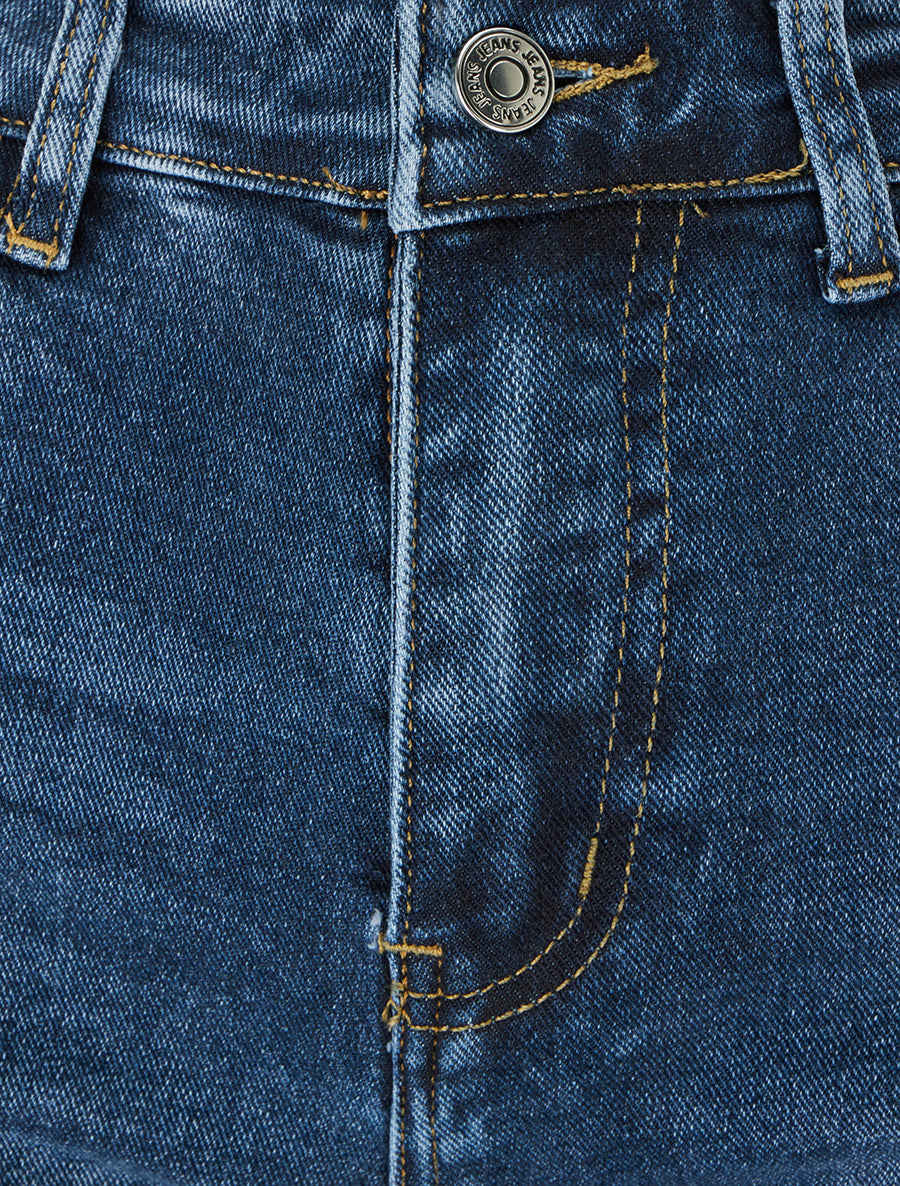 Jean délavé coupe droite - Bleu - 3