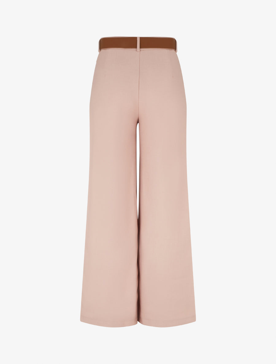 Pantalon taille haute coupe ample - Rose - 2