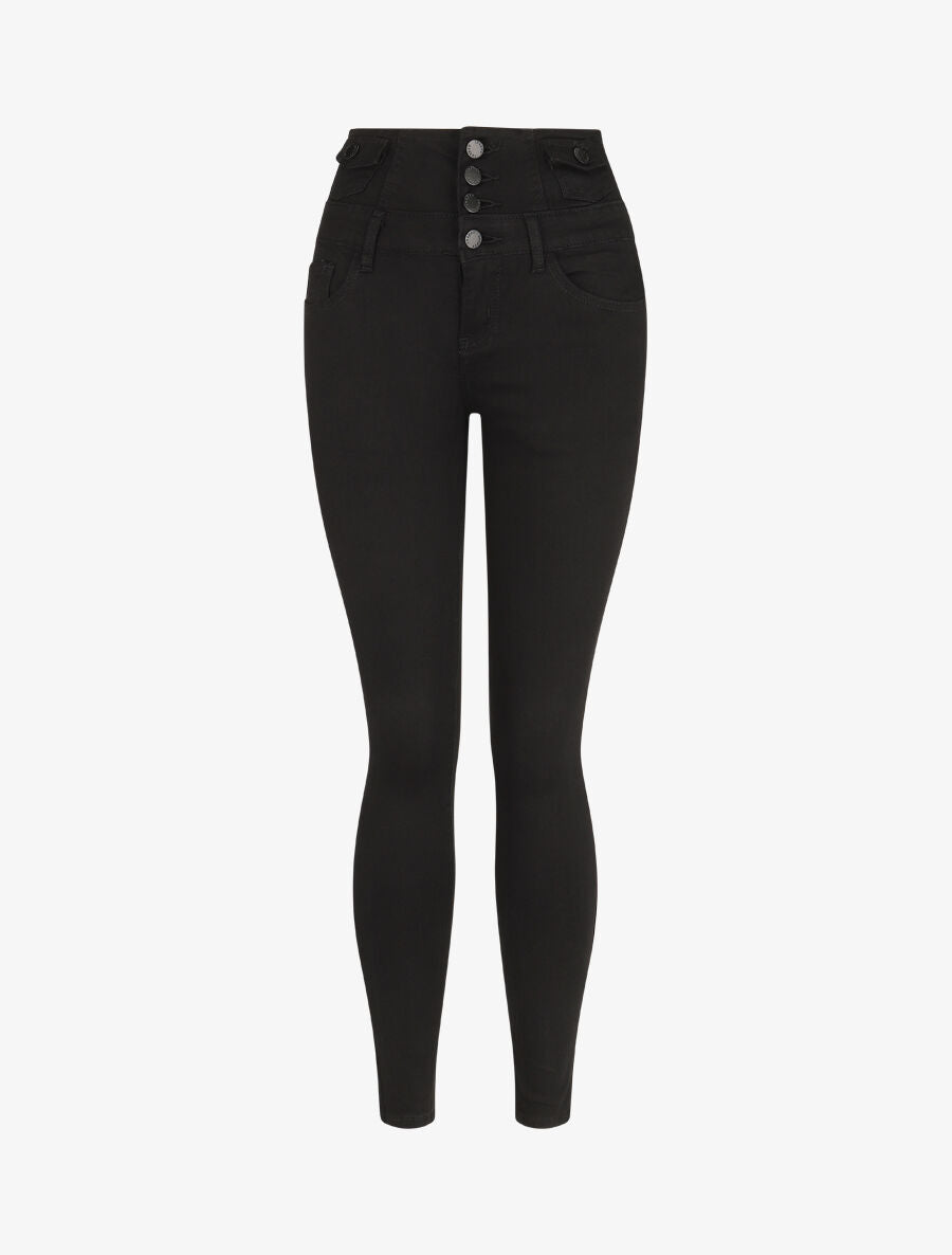 Jean à taille haute coupe skinny - Noir - 4