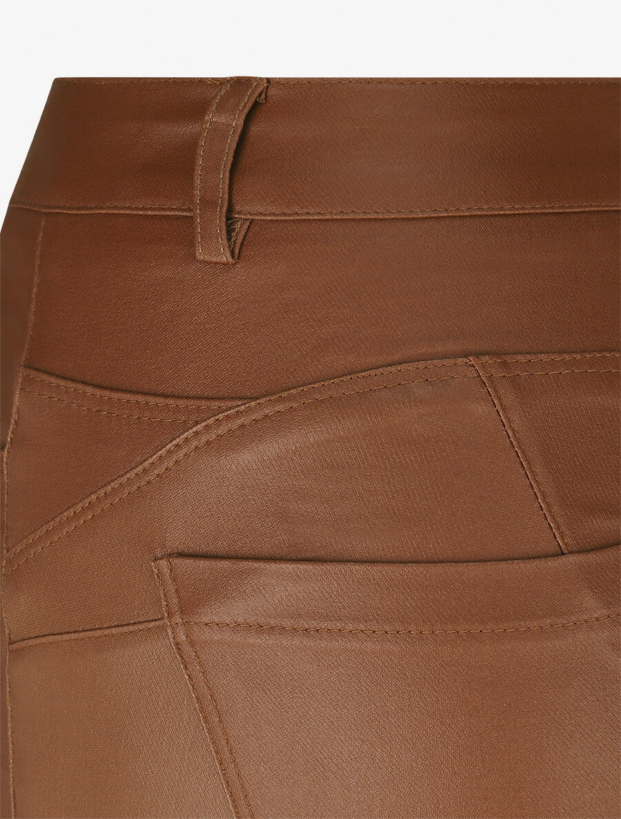 Jean skinny taille standard effet ciré - Camel - 3