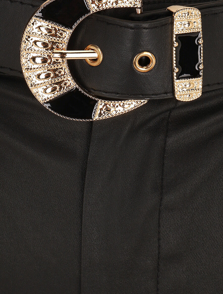 Short en simili à revers - Noir - 3