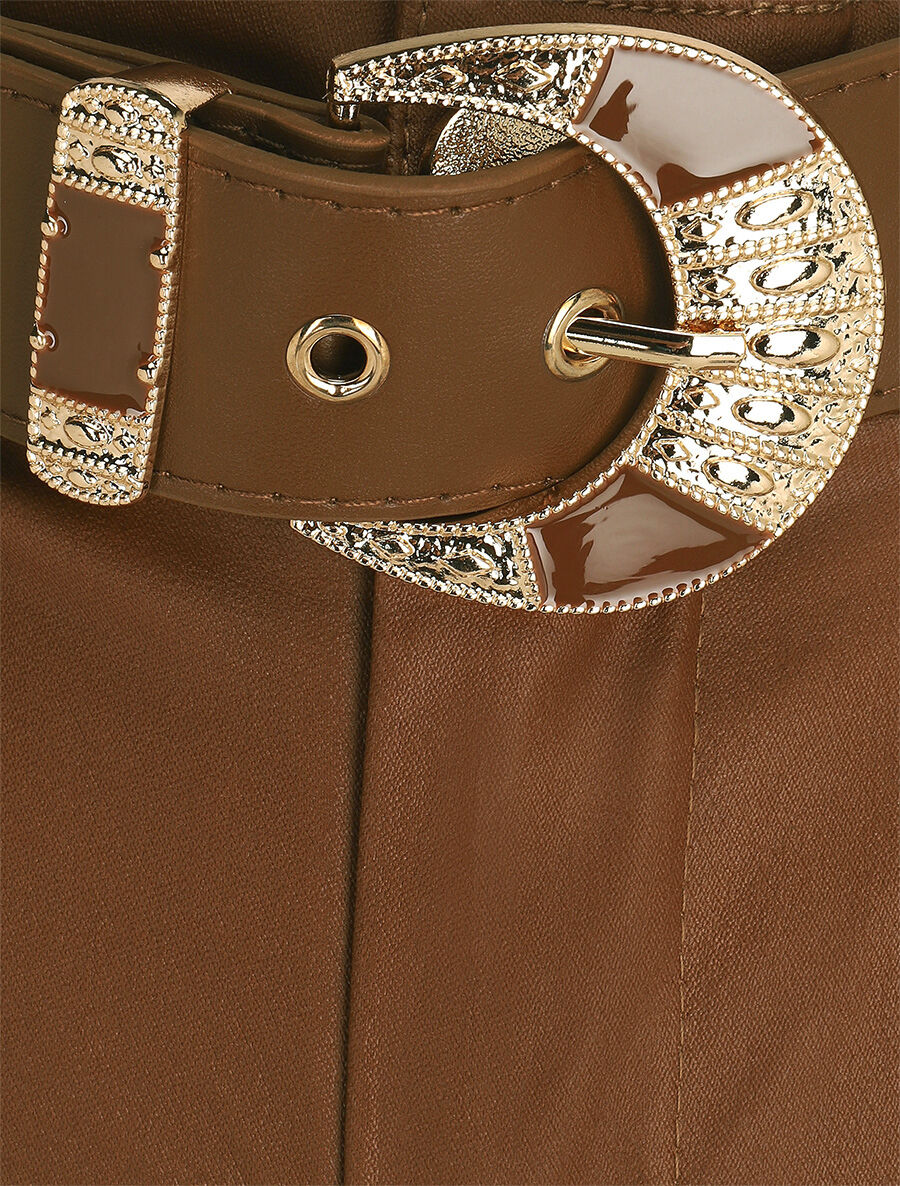 Short en simili à revers - Camel - 3