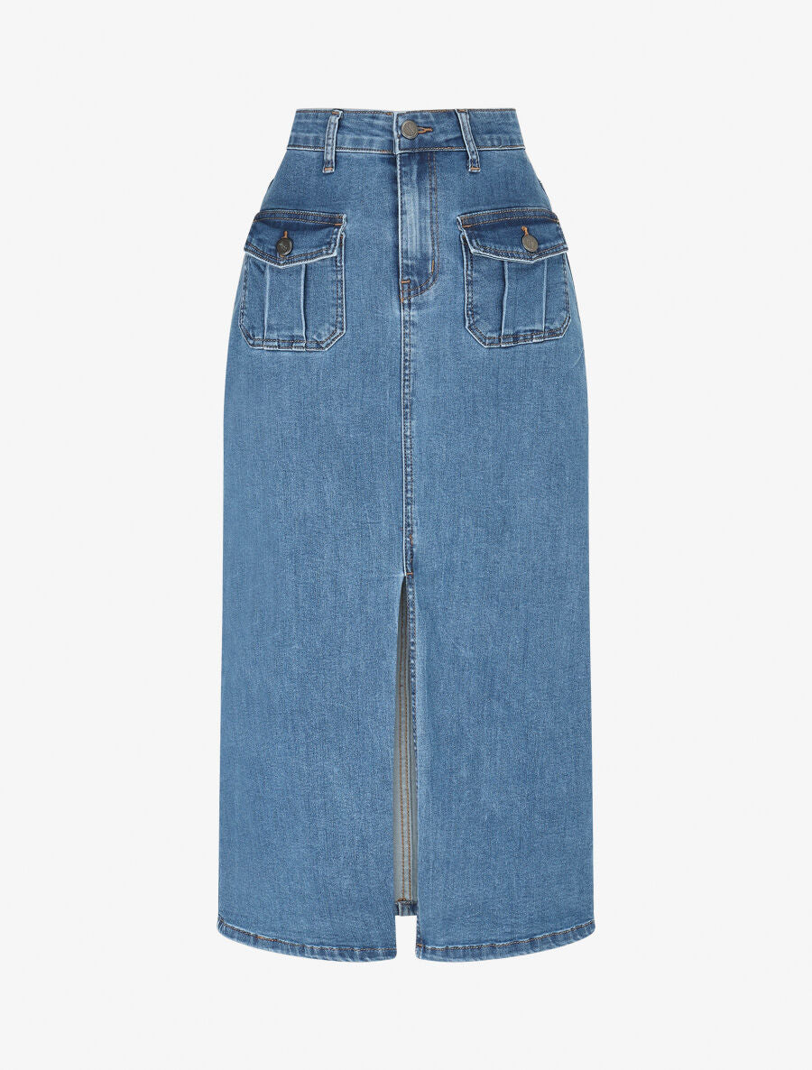 Jupe fendue à poches à l&