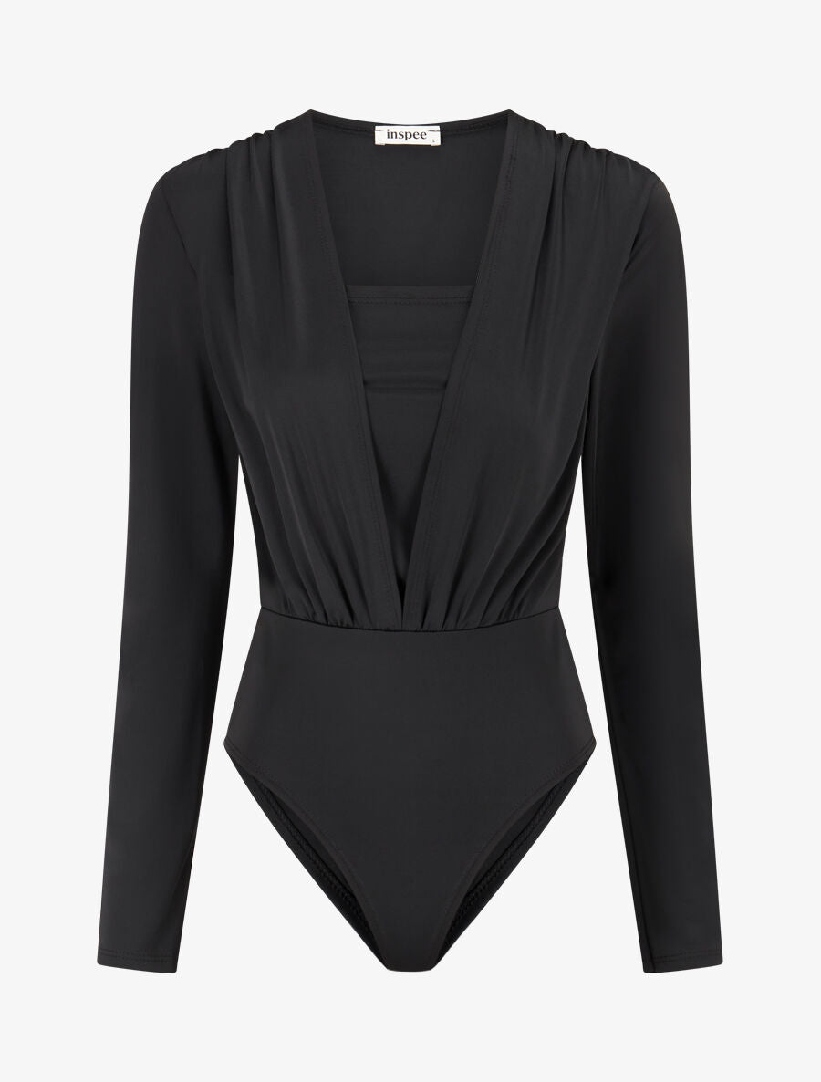 Body stretch à décolleté plongeant - Noir - 5