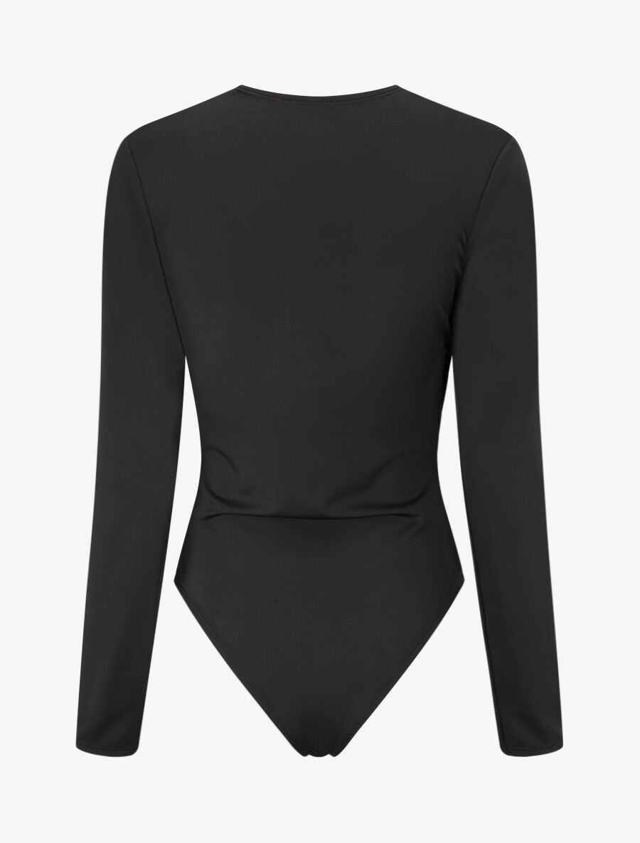 Body stretch à décolleté plongeant - Noir - 2