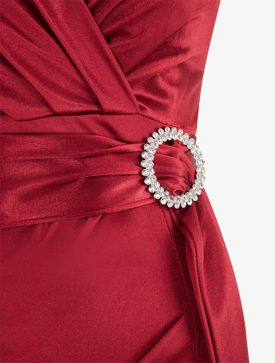 Robe de soirée à boucle en strass - Bordeaux - 3