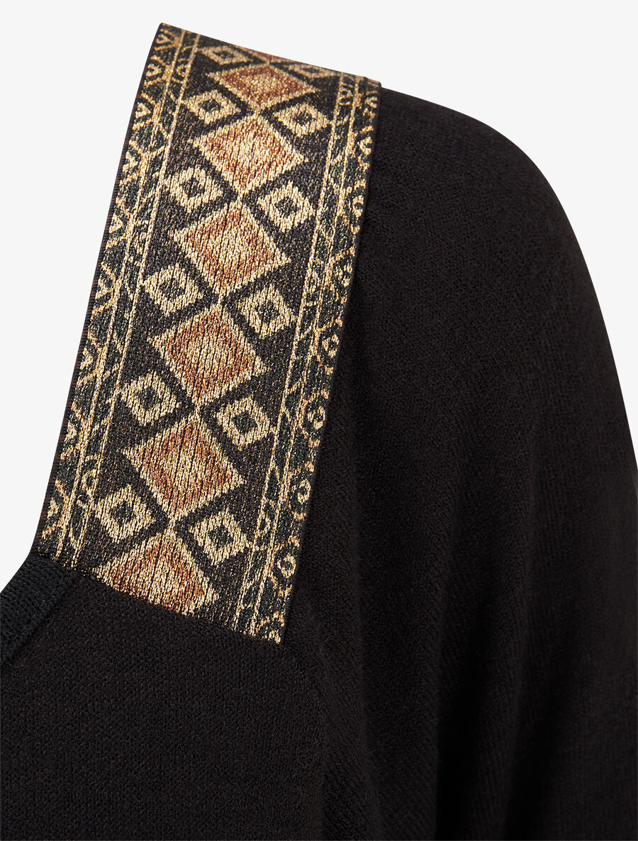 Top à col carré imprimé irisé - Noir - 3
