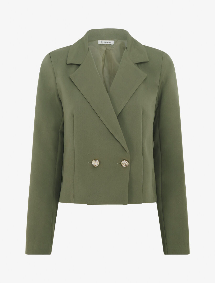 Veste courte unie - Kaki - 1