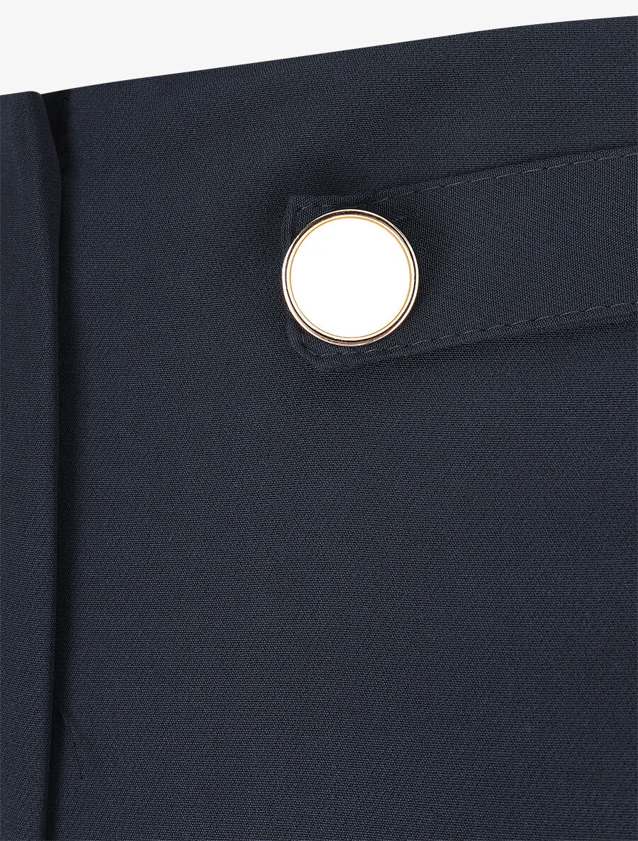 Pantalon uni et elastiqué - Marine - 3