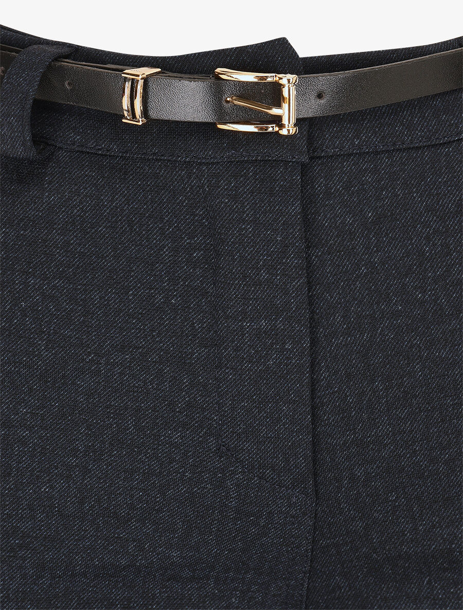 Pantalon flare effet chiné - Marine - 3