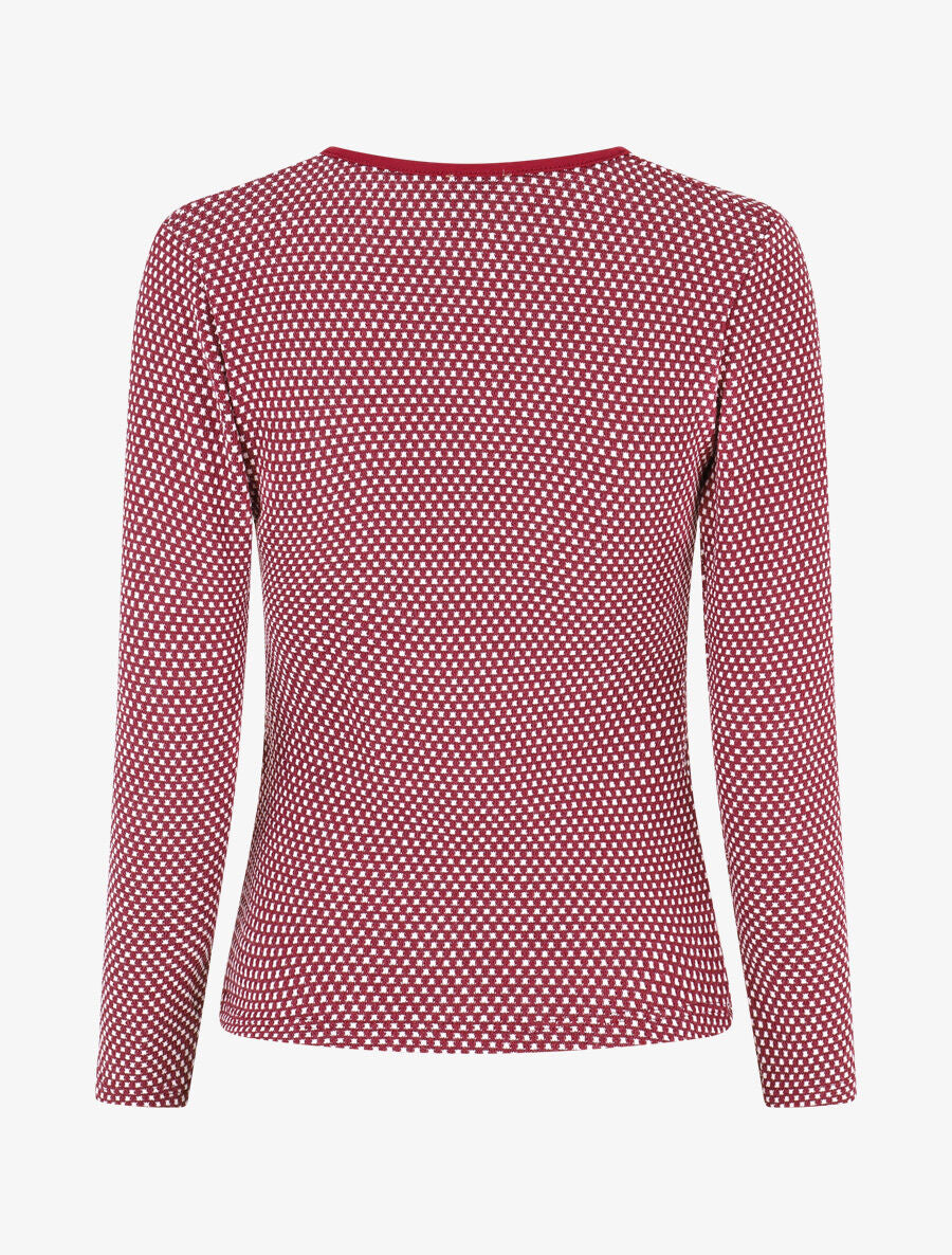 Pull imprimé fantaisie à col cache-coeur - Bordeaux - 2