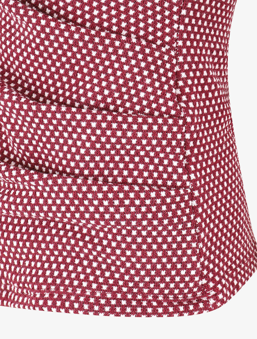 Pull imprimé fantaisie à col cache-coeur - Bordeaux - 3