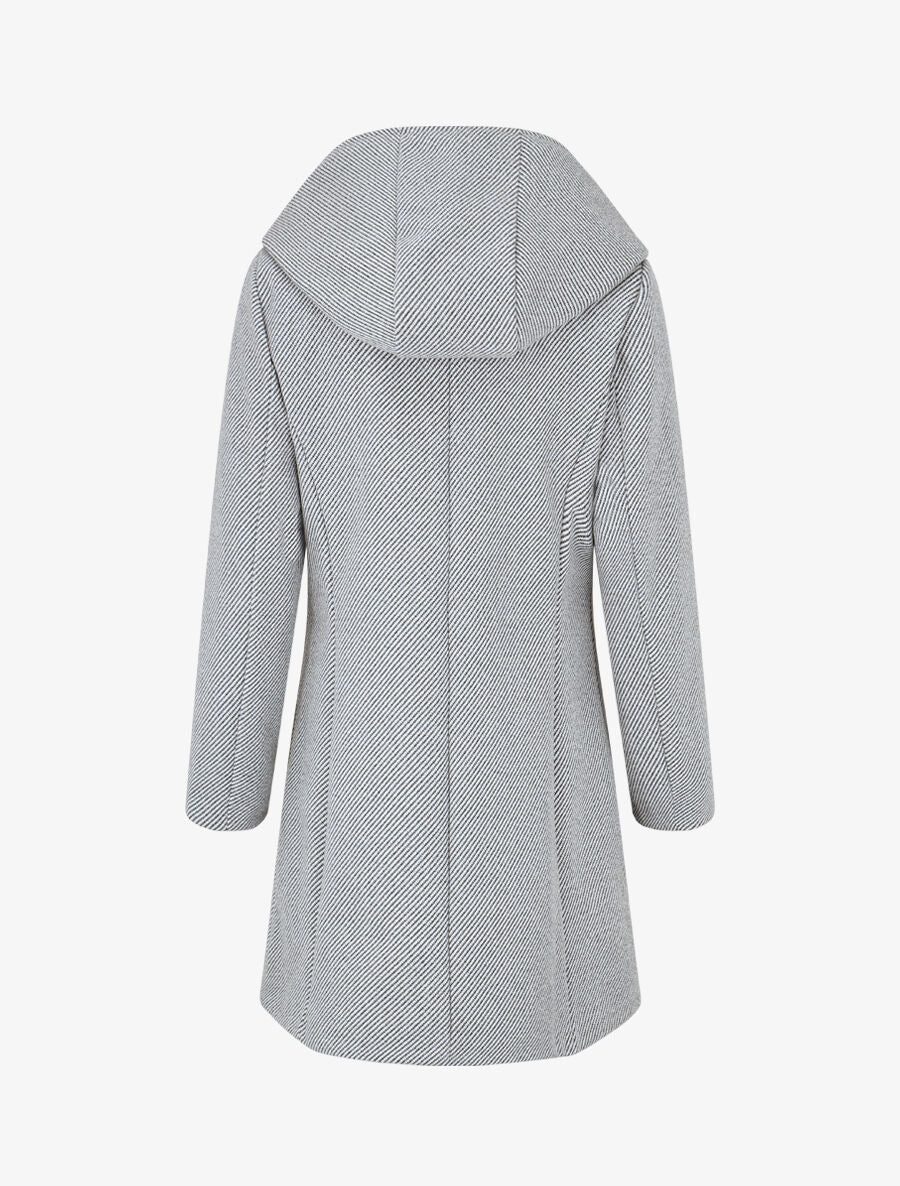 Manteau zippé à poches contrastantes en simili - Gris - 2