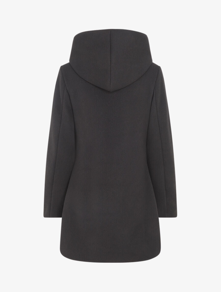 Manteau zippé à capuche - Noir - 2