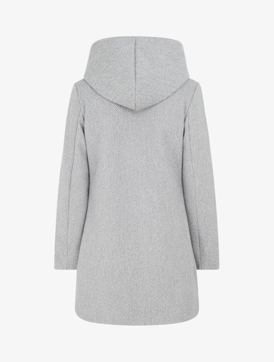 Manteau zippé à capuche - Gris/noir - 2
