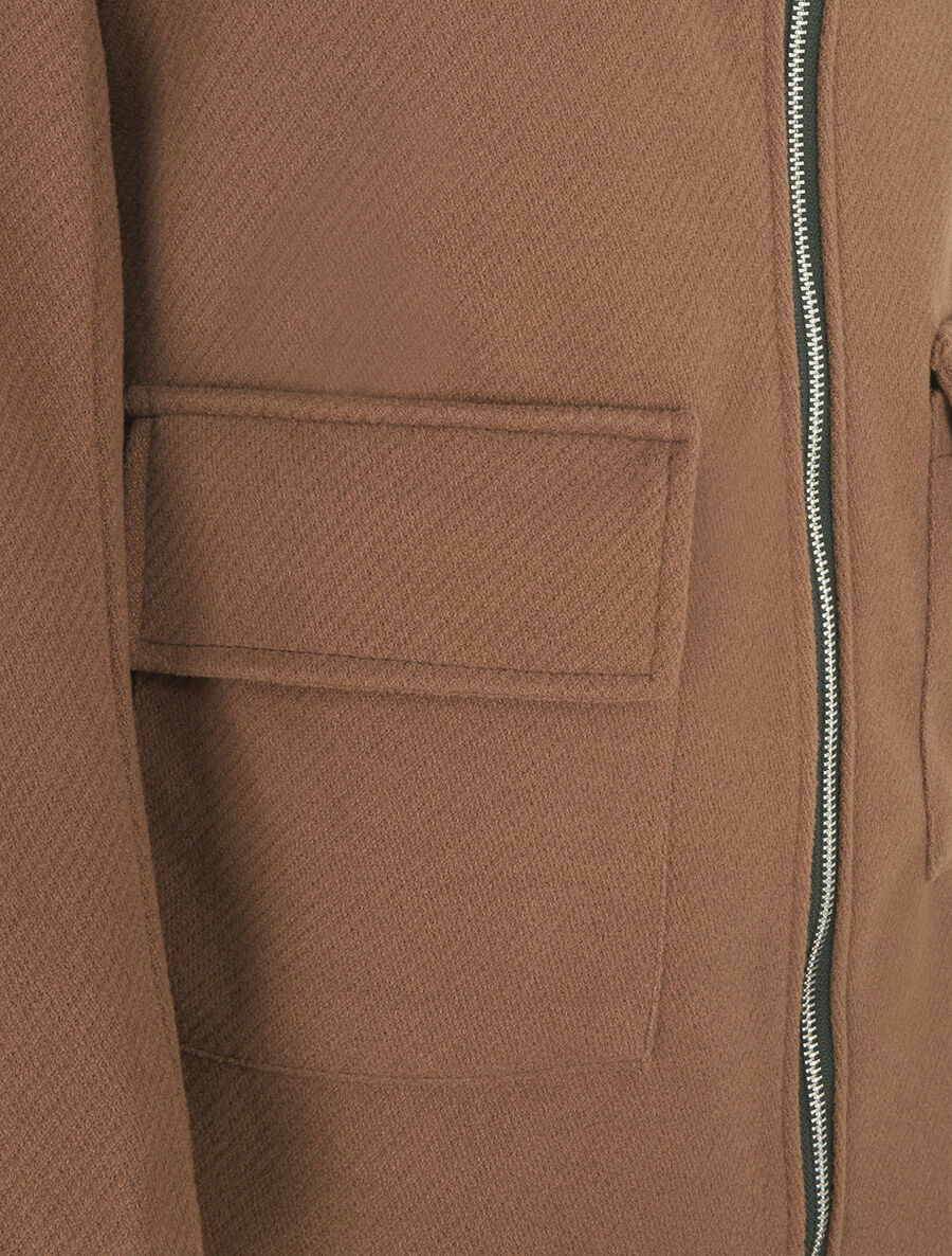 Manteau zippé à capuche - Marron - 3