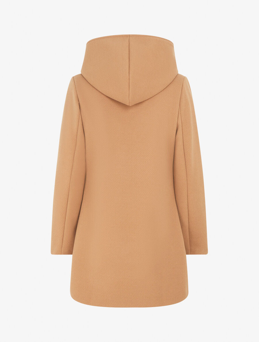 Manteau zippé à capuche - Camel - 2